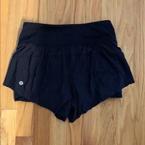 Lulu High waisted black shorts with spandex